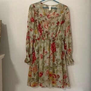 Floral long sleeve Flowy dress
